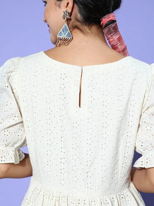Chikankari Embroidered Midi Dress