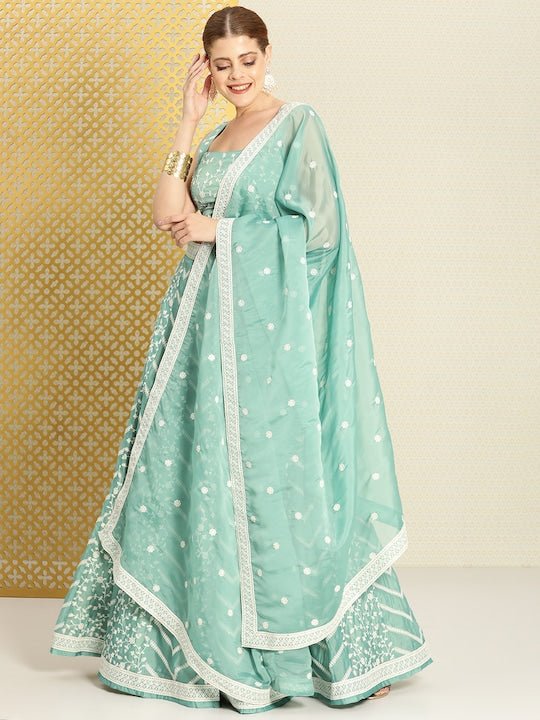 Readymade Embroidered Lehenga Choli With Dupatta