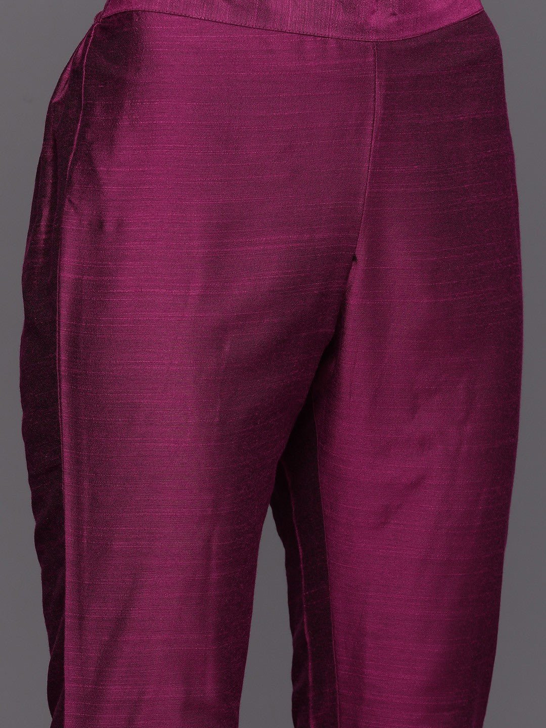 THREAD WORK KURTA WITH TROUSERS FOR OFFICE WOMENS (FLORAL YOKE DESIGN)