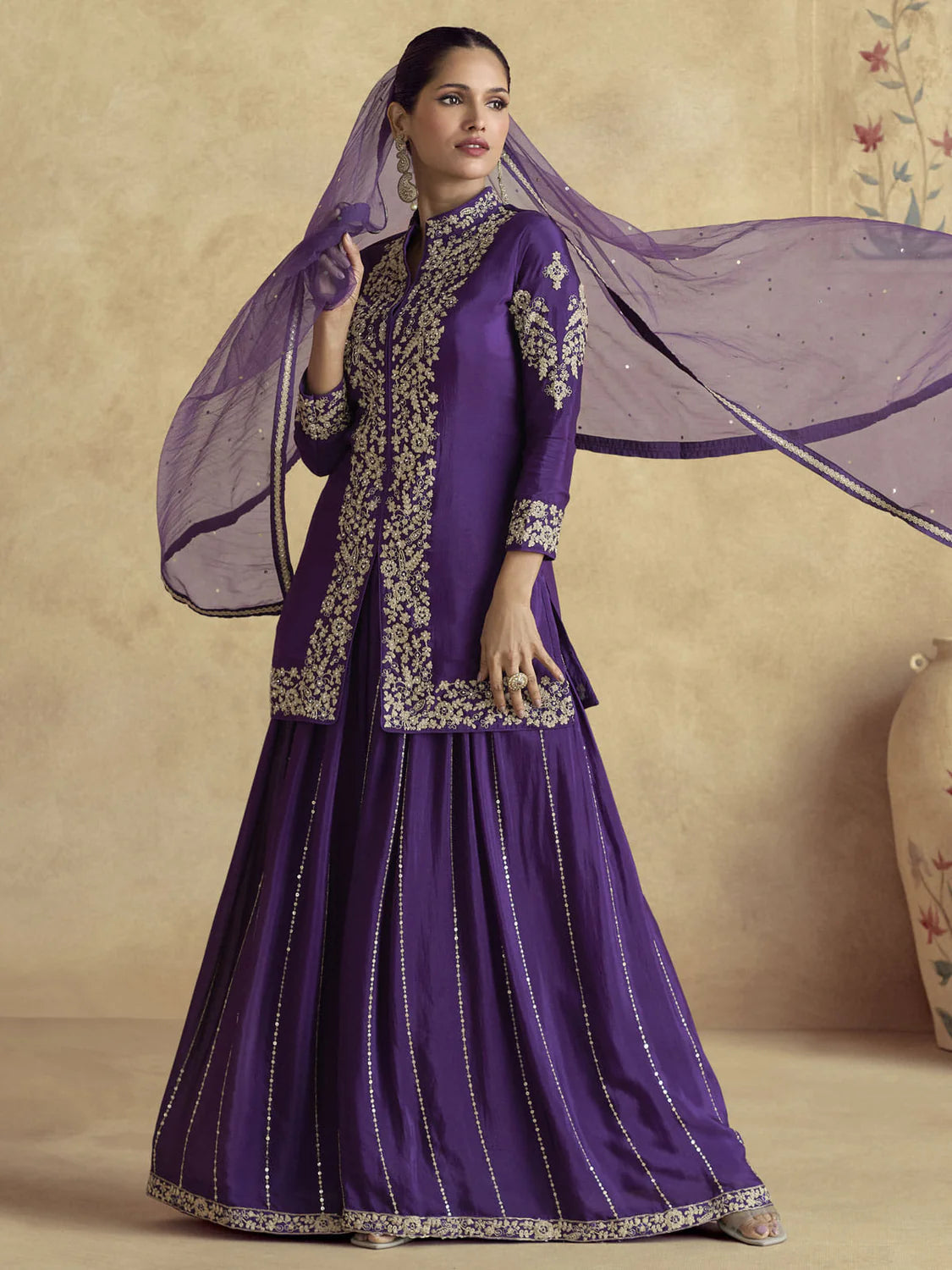 Threadwork Embroidery Sharara Style Suit