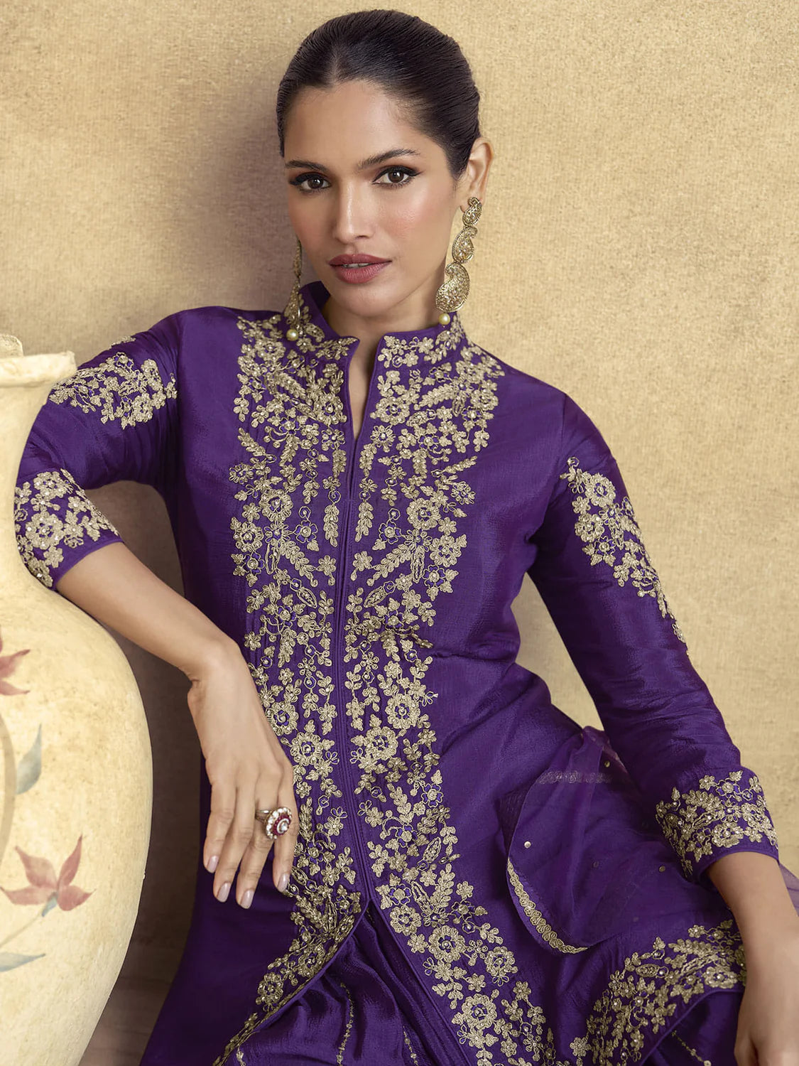 Threadwork Embroidery Sharara Style Suit