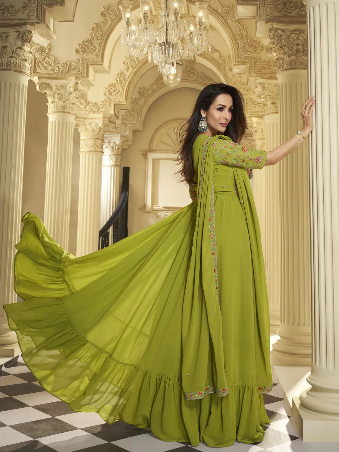 Floral Georgette Anarkali Kurta (Malaika Style)