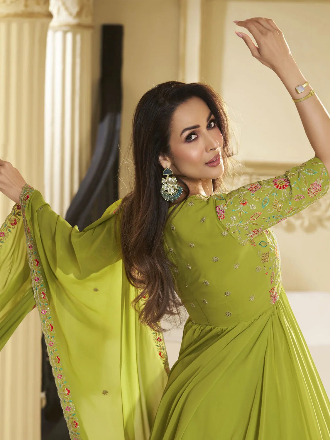 Floral Georgette Anarkali Kurta (Malaika Style)