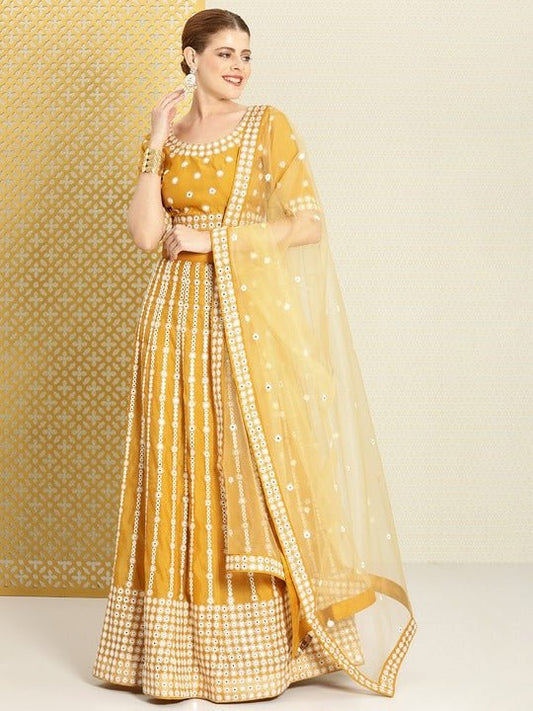 Readymade Embroidered Lehenga Choli With Dupatta
