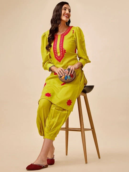 REGULAR KURTA WITH DHOTI PANTS (YOKE DESIGN)