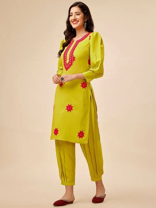 REGULAR KURTA WITH DHOTI PANTS (YOKE DESIGN)