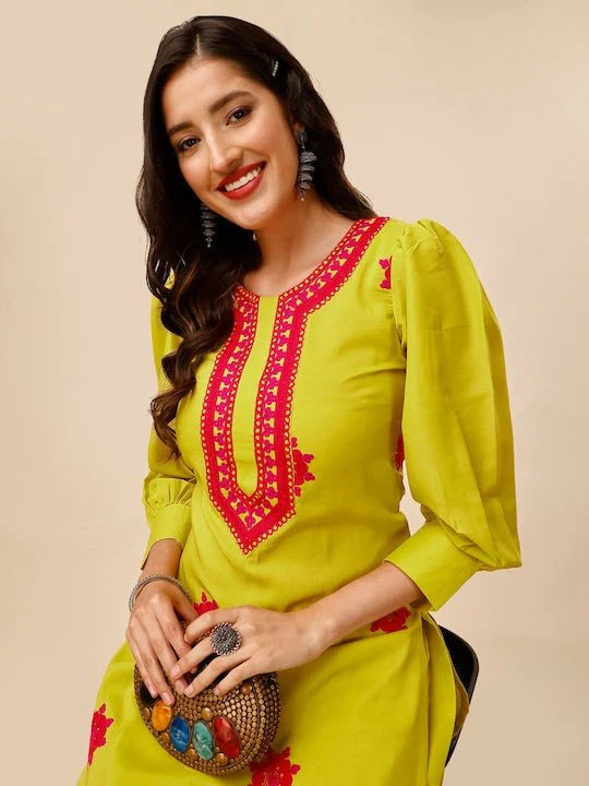 REGULAR KURTA WITH DHOTI PANTS (YOKE DESIGN)