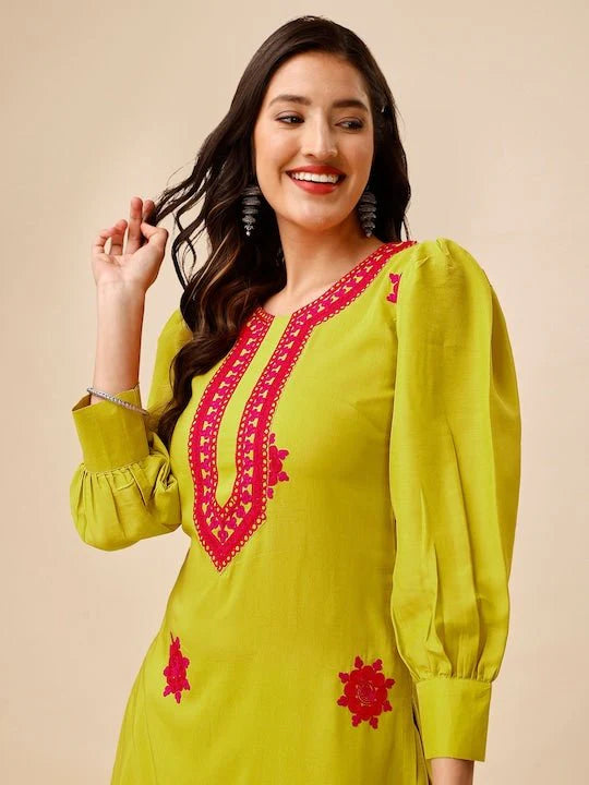 REGULAR KURTA WITH DHOTI PANTS (YOKE DESIGN)