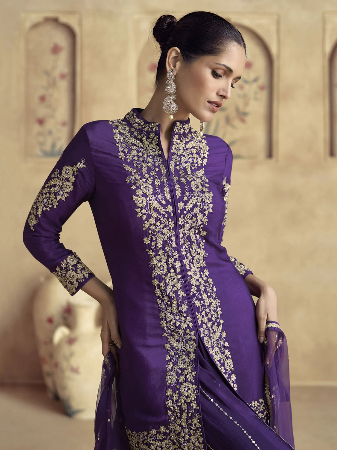 Threadwork Embroidery Sharara Style Suit